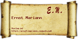 Ernst Mariann névjegykártya