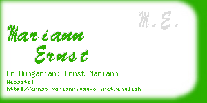 mariann ernst business card